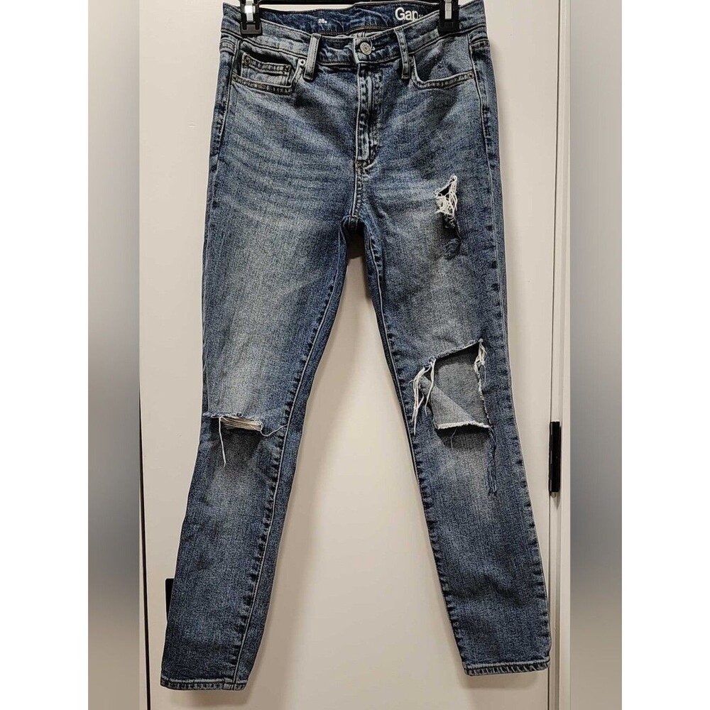 GAP Women's Ripped Blue Skinny Jeans Size - 28 Short